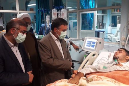 عیادت استاندار مازندران از بسیجی مجروح در اغتشاشات