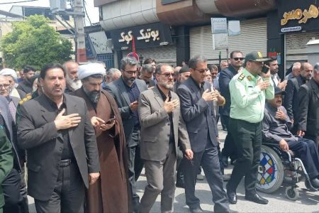 پیکر مطهر شهید تازه تفحص شده غلامحسین دماوندی در بهشهر و گلوگاه تشییع شد