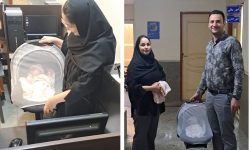 حضور نوزاد ۲ ماهه در جلسه امتحان دانشجویان دانشگاه پیام‌نور محمودآباد