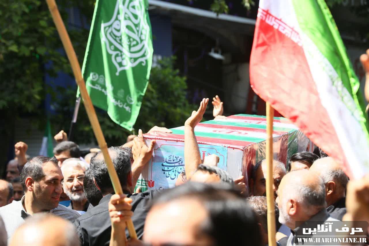 تصویری/ تشییع پیکر 5 شهید ساروی حملات رژیم صهیونیستی
